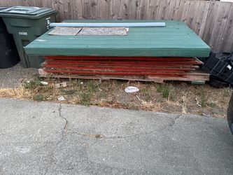 Used plywood and door with small window