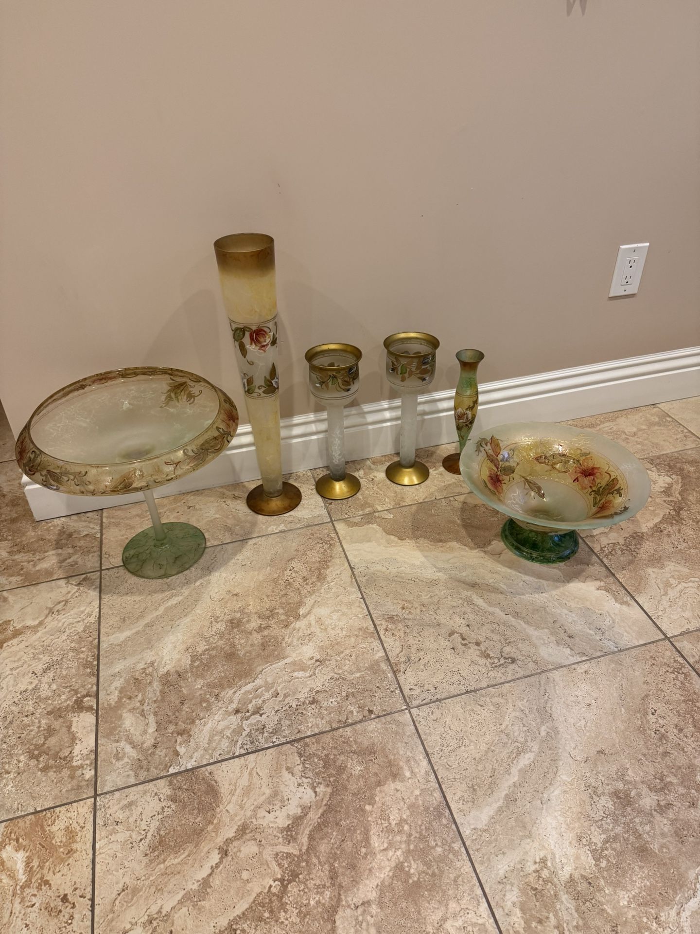 6 Piece Set Flower Design Vase 