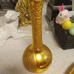 ROYAL HAEGER AZTEC GOLD ONE STEM VASE R-1(contact info removed)-65 AZTEC GOLD-MOLTEN GOLD 10 1/2" 