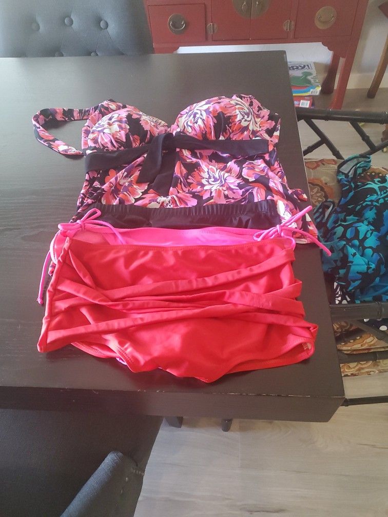 Womens Tankini Suit 3 Bottoms