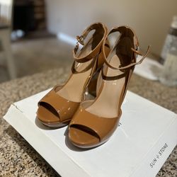 Sun+Stone, Reeta Heels, Caramel, Size 7