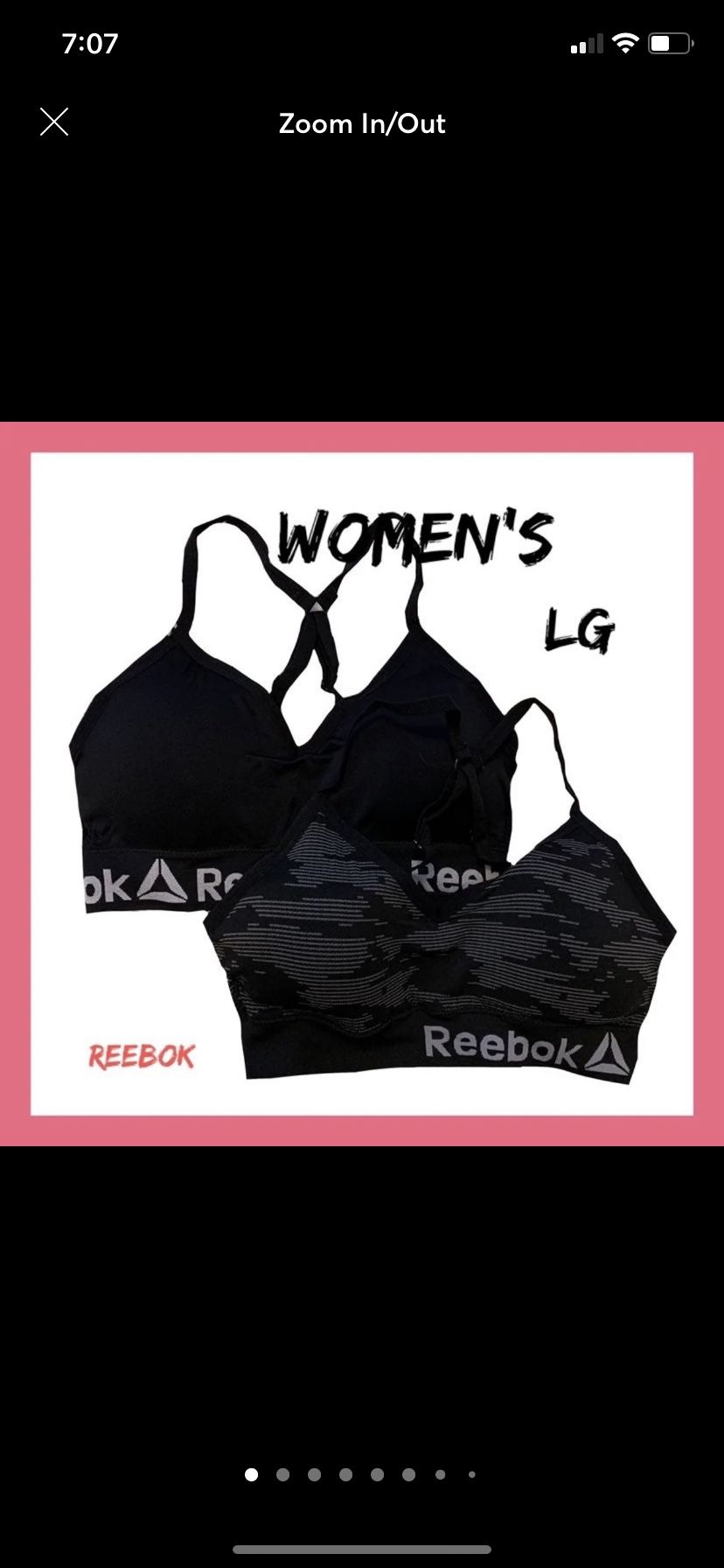 NIB Womens Reebok 2pc Seamless Bralettes Sz:Large