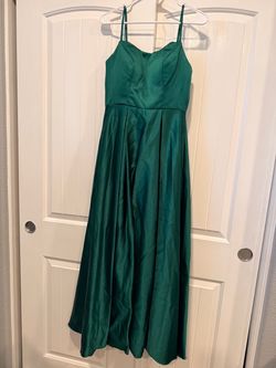 Emerald Satin Midi Dress