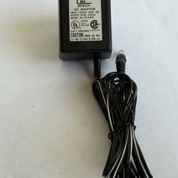 AC Adapter Output 9V DC, 200mA. Input 120VAC 60Hz 5W