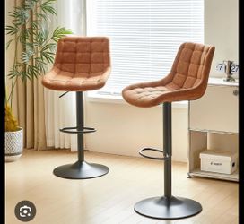 Counter Bar Stool Plaid Upholstered Seat Armless Modern Dining Chair Lounge Bar Stool Metal Base Swivel Bar Stool