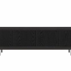 Black Grain Fluted TV Stand for TVs up to 75"
