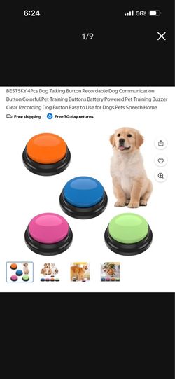 BESTSKY (No ratings yet) BESTSKY Recordable Dog Buttons Dog Gifts, Dog Buttons for Communication Pet Training Buzzer, 30 Second Record & Playback Dog