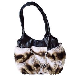 Women HandBag Purse - Vegan Leather And Fur