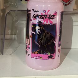Ghost face Glass Cup