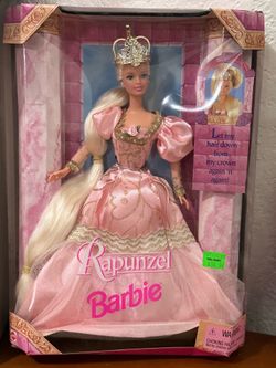 $32/OBO 1997 Barbie Princess Rapunzel 17646 Sparkly Pink Dress