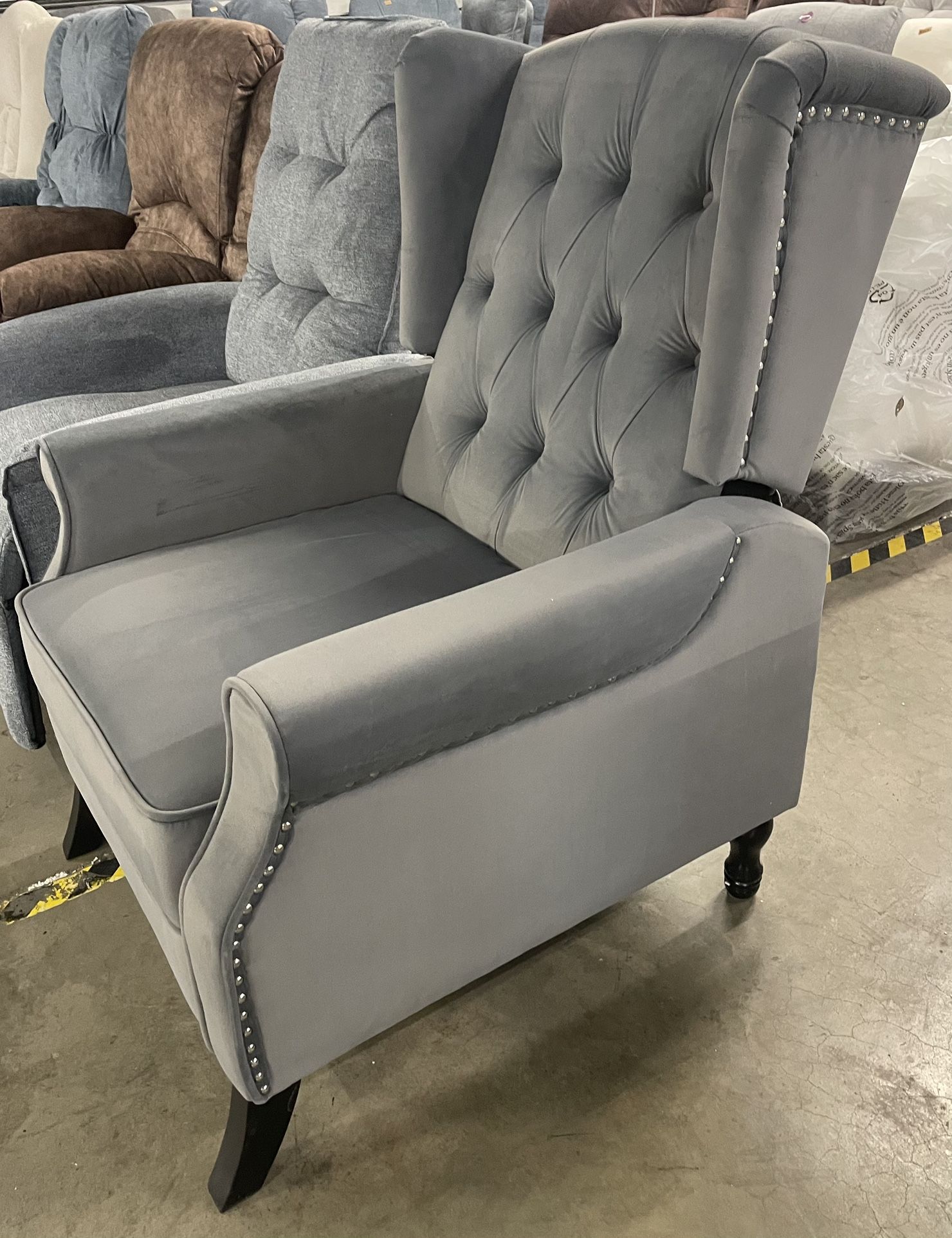 😀 Artechworks Velvet Tufted Push Back Arm Accent Chair Recliner