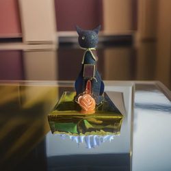 Vintage 1960’s Max Factor Black Cat Primitif Full Perfum And Holder Vanity Decor