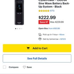 CYBERPOWER 1500 VA BACKUP BATTERY PACK