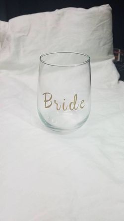 Custom bride wine glass