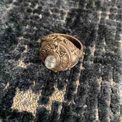 Vintage silver Ring Hidden Compartment 