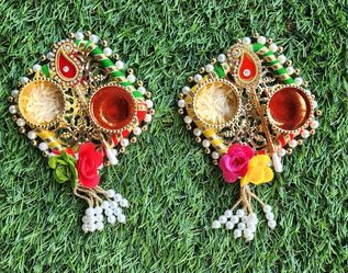 Handmade Haldi Kumkum Plate With Stick 