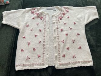 vintage-inspired, short-sleeve knit cardigan