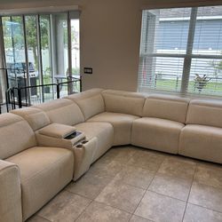 Sectional Couch With Three Electric Recliners