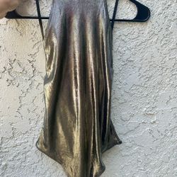 Metallic silver chrome bodysuit