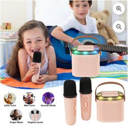🎤 New Pink Wireless Karaoke Speaker System with 2 Microphones *Pick-up In Great Bridge*