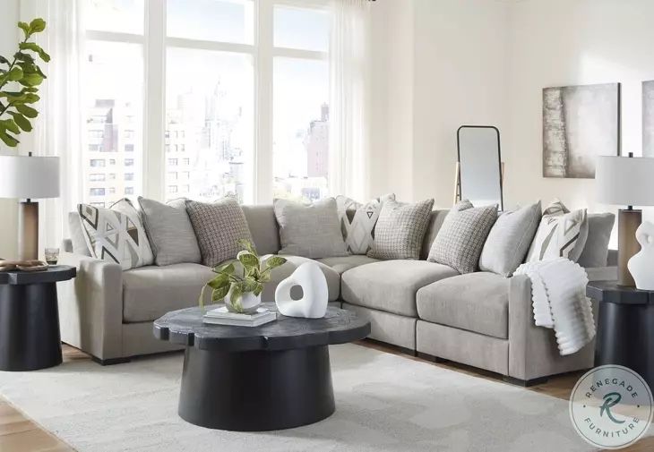 Brand New Ashley’s Asian Court Pebble Sectional