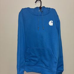 Carhartt Blue Pullover Hoodie – Heavyweight Workwear Style