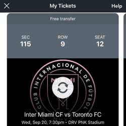 Inter Miami vs Toronto Fc Tickets