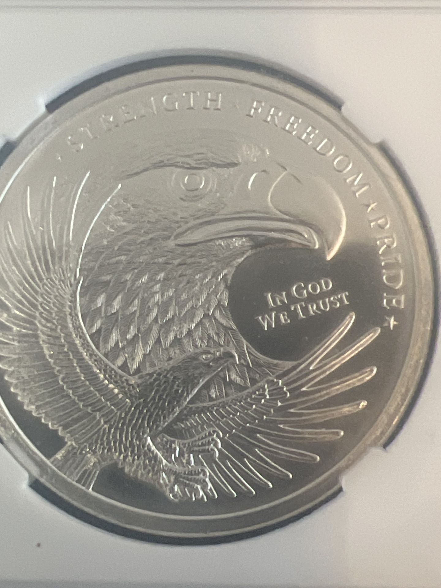 (2) 1 oz “Strength • Freedom • Pride” Eagle round from Golden State Mint: