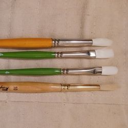 Oil Paint Brushes And Brush Holder
