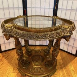 Ornate Mid Century Hollywood Regency Side Table