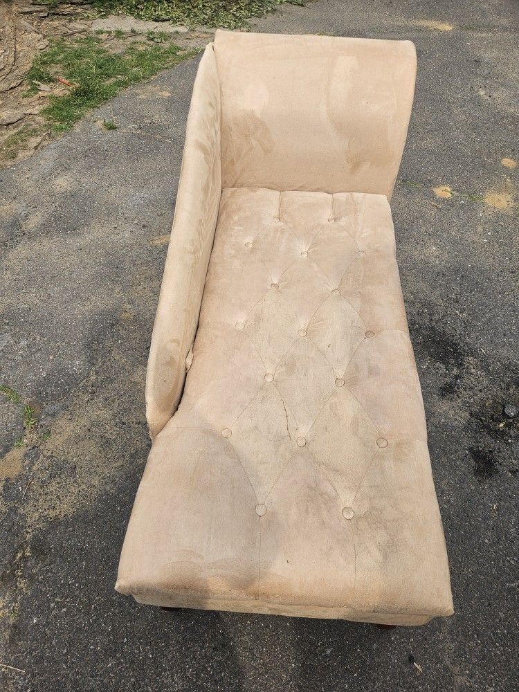 Beige velcro plush Chaise Lounge with Authentic Supports