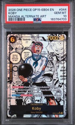 One Piece Koby EB04-044 Manga Alternate Art PSA 10