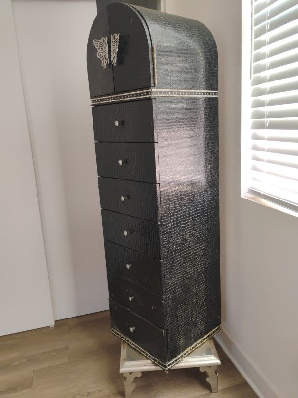 7 Drawer Lingerie Swivel Chest With Full Length Mirror