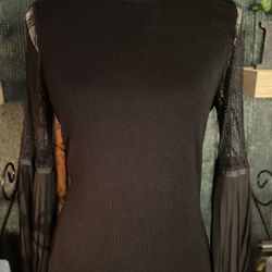 Black Dress With Lacey Sleeves 