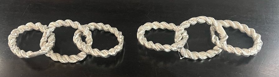 Silver-Tone Rope Chain Link Decor – Set of 2 – New