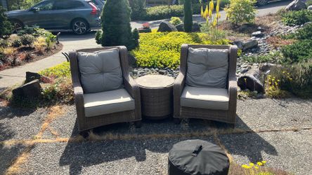 Wicker outdoor chairs