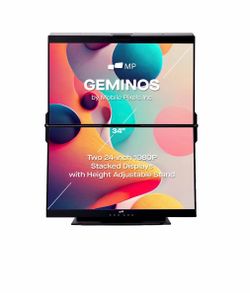 Mobile Pixels Inc. Geminos Dual 24" Vertical Stacked Monitor Brand New In Box