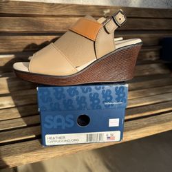 SAS Heather Wedge Heel Cappuccino / Orange