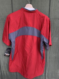 RAWLINGS Men's Red Baseball Warm Up Batting Cage Jacket. Short Sleeve Size  Small for Sale in West Covina, CA - OfferUp