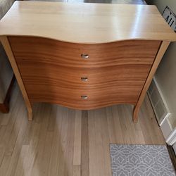 3 Drawer Serpentine Dresser - light wood - Maple?