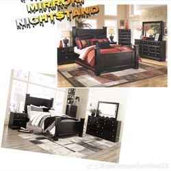 QUEEN BED SET ALL PCS BY ASHLEY $1000 NEW 