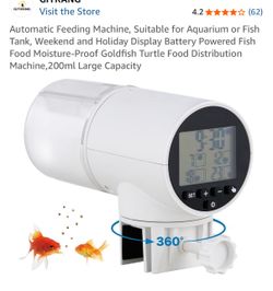 Automatic Feeding Machine, Suitable for Aquarium or Fish Tank, Weekend and Holiday Display Battery Powered Fish Food Moisture-Proof Goldfish Turtle Fo