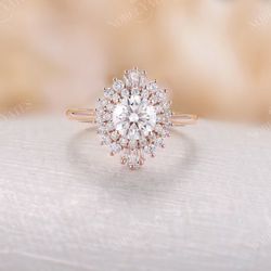 Moissanite Engagement Wedding Ring