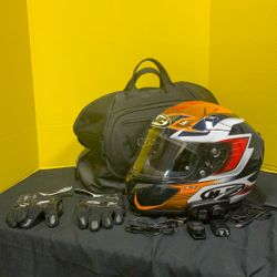 Racing Helmet- HJC  Medium With Bluetooth Headset Attachment 