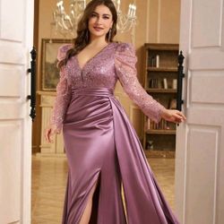 Vneck Princess Sleeve Pink Pearl Plus Size 1XL $50