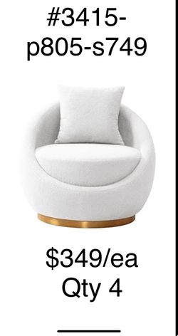 Iconic Home St Barths Accent Chair Cozy Cream Plush . NEW IN A BOX. free delivery & assembly