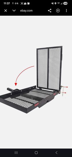 Wheelchair Hitch Cargo Carrier W/Ramp Foldable