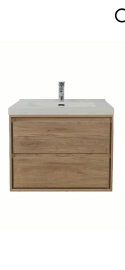 FLOATING O&N VANITY with sink top,  faucet and pop up drain incl.
