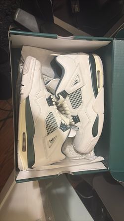 Air Jordan 4 White Oxidized Green Sneakers