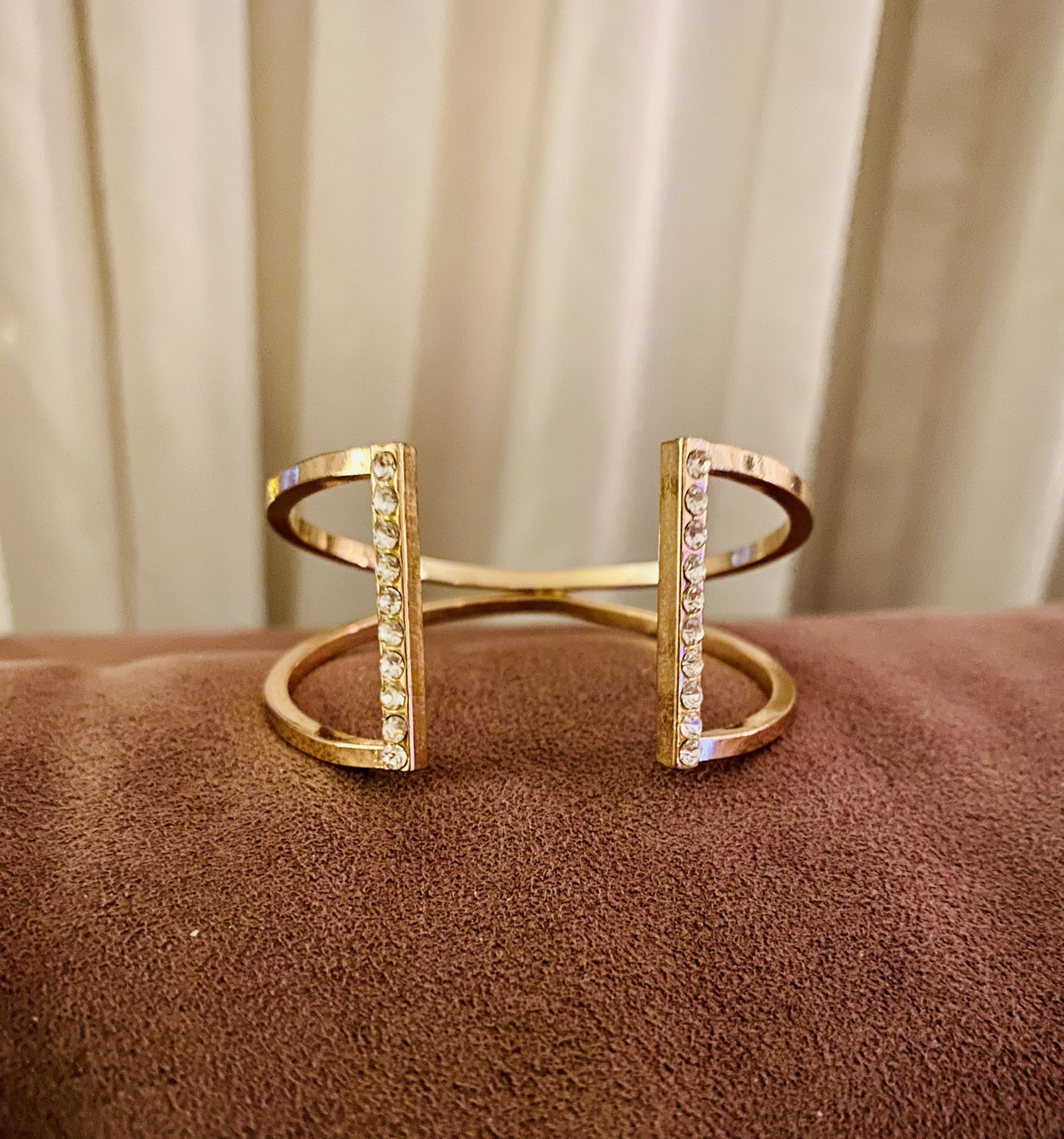 Gold Rhinestone Cuff Bracelet